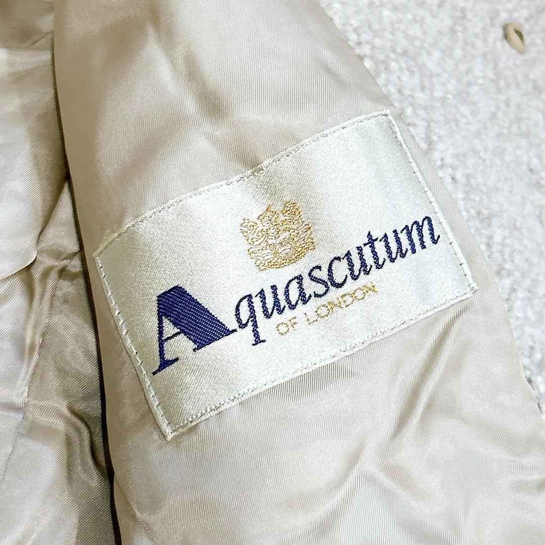 未使用級美品✨　アクアスキュータム　ステンカラー　コート　ウール　ヘリンボーン