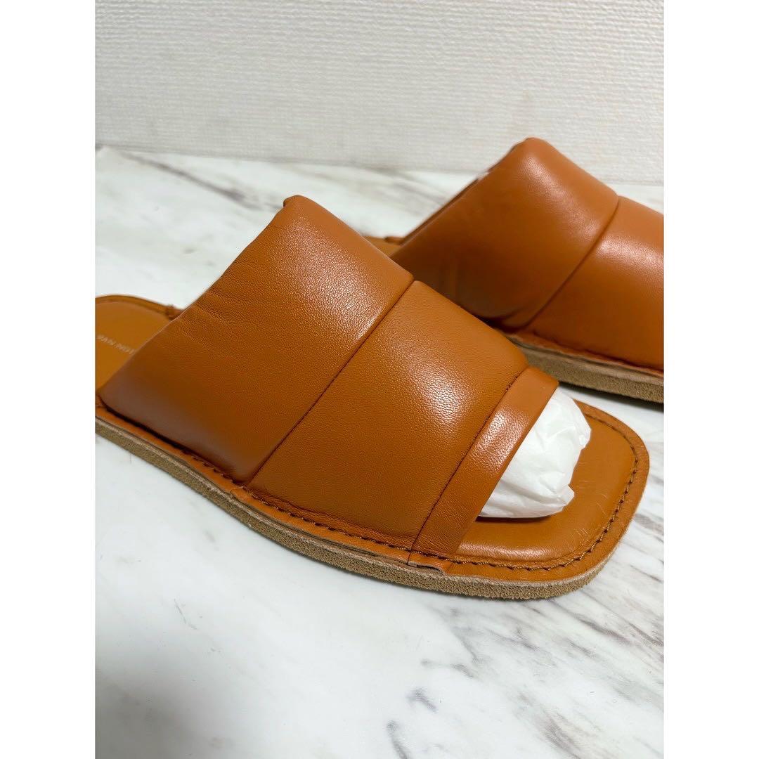 新品 dries van noten ラムレザー スクエア 本革 サンダル