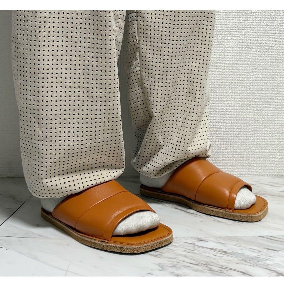 新品 dries van noten ラムレザー スクエア 本革 サンダル