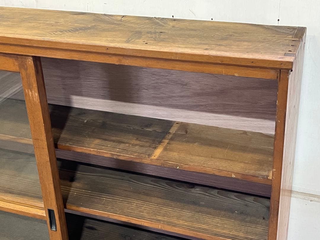 p*n様 古い木製の薄型陳列棚 ガラス戸棚 シンプル店舗什器