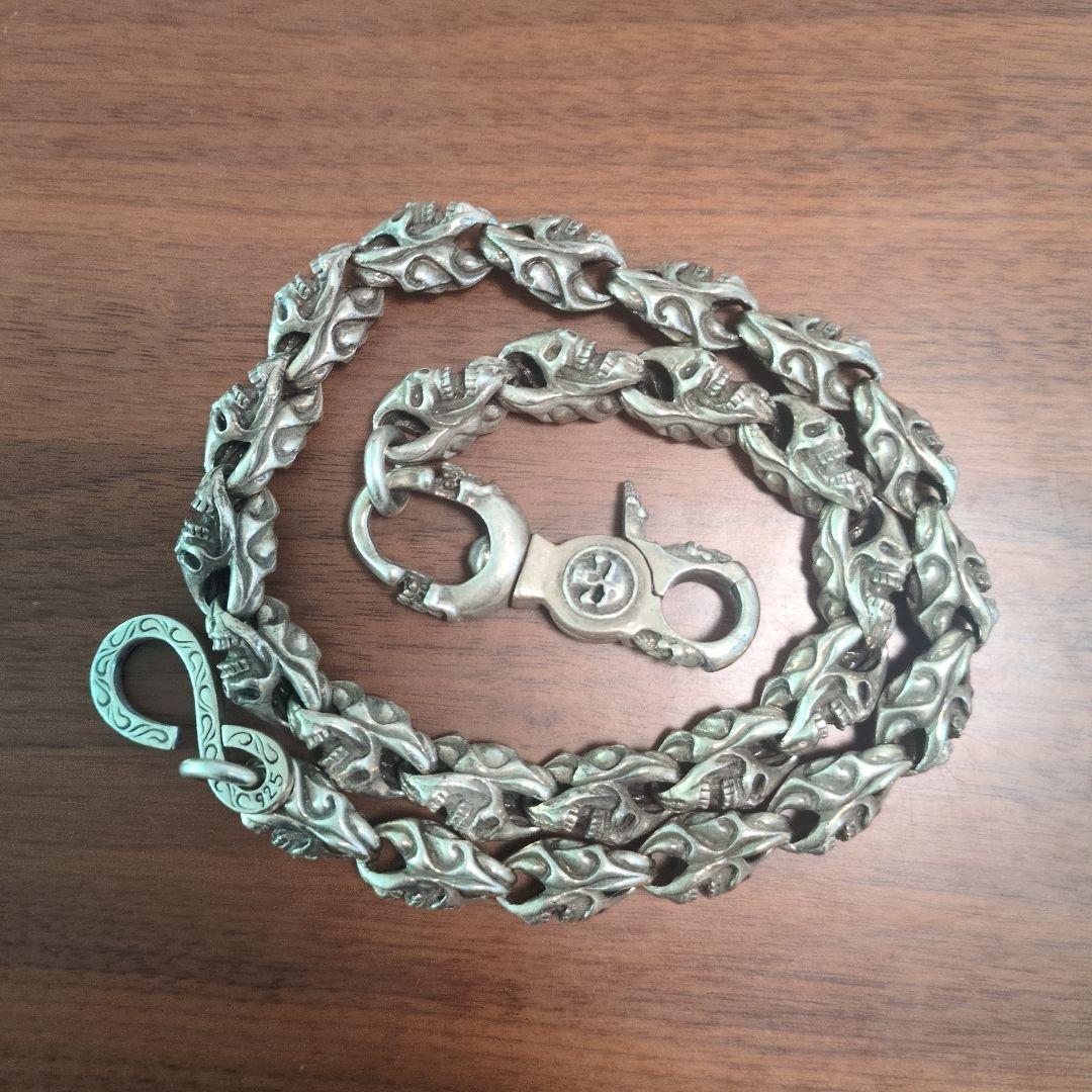 スカルデザイン ウォレットチェーン シルバー 約60cm