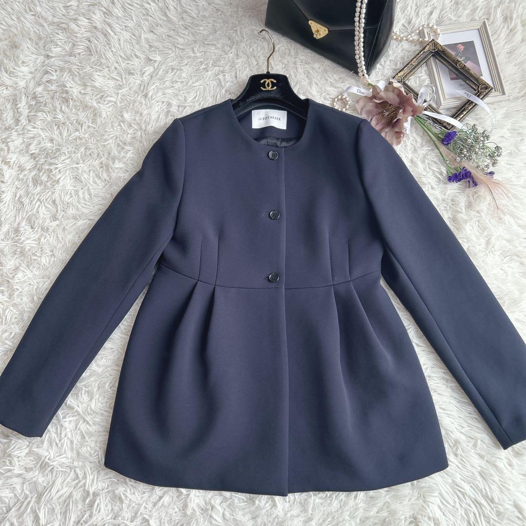 ラトータリテ　【M】トリプルクロスペプラムジャケット　ネイビー　セレモニー