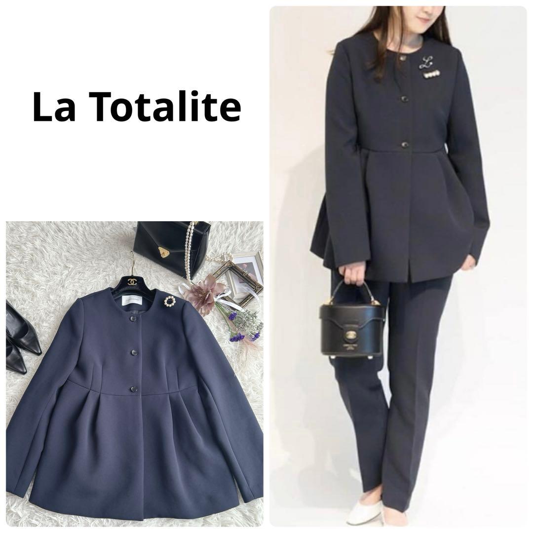 ラトータリテ　【M】トリプルクロスペプラムジャケット　ネイビー　セレモニー