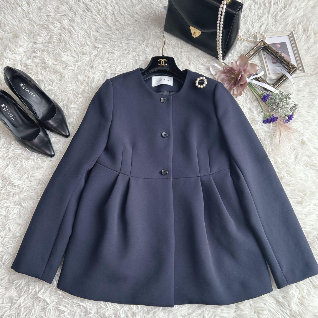 ラトータリテ　【M】トリプルクロスペプラムジャケット　ネイビー　セレモニー