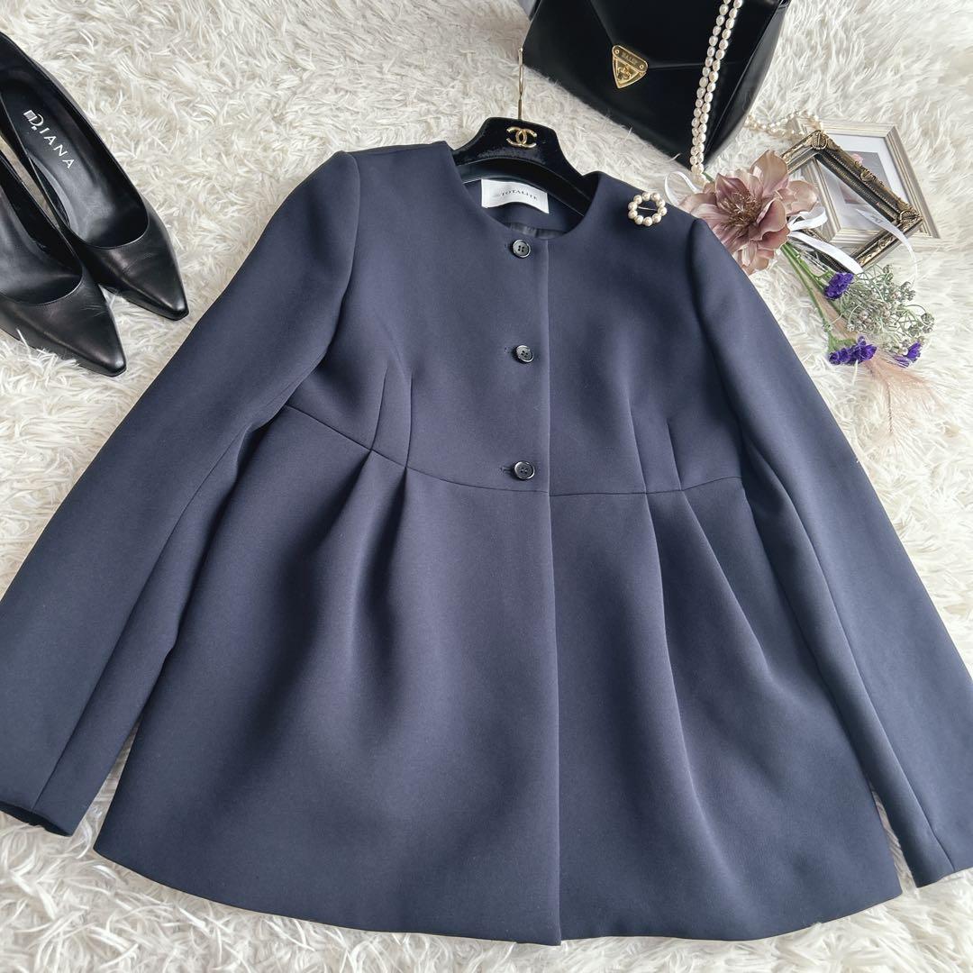 ラトータリテ　【M】トリプルクロスペプラムジャケット　ネイビー　セレモニー