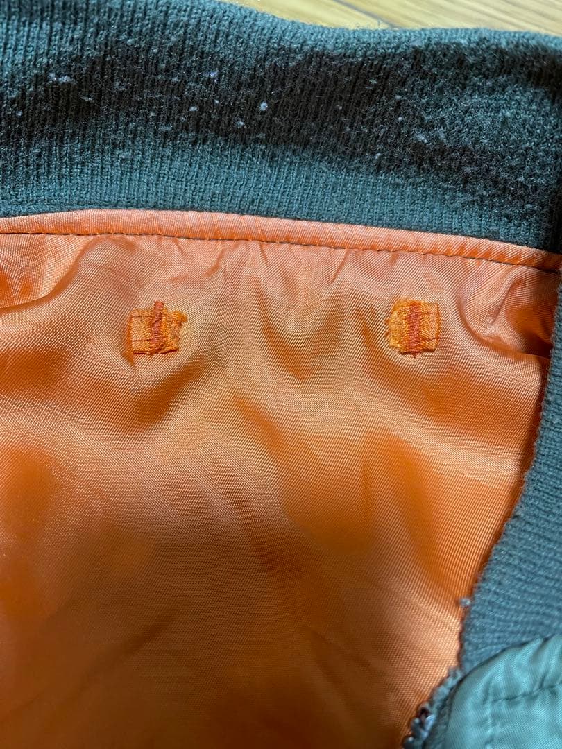 90s USA製 AVIREX MA-1 アーチロゴ カーキ L ヴィンテージ