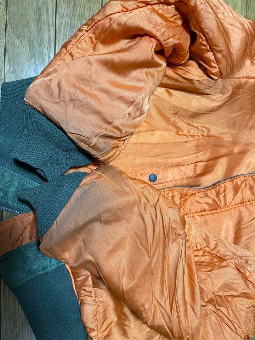 90s USA製 AVIREX MA-1 アーチロゴ カーキ L ヴィンテージ