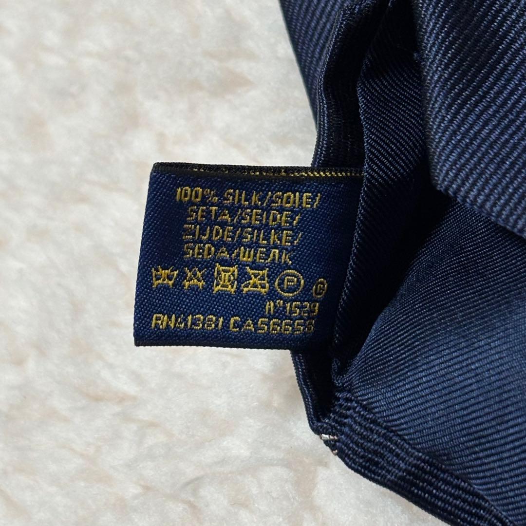 【新品未使用】 ポロラルフローレン ネクタイ ポニー刺繍 ネイビー 絹100%