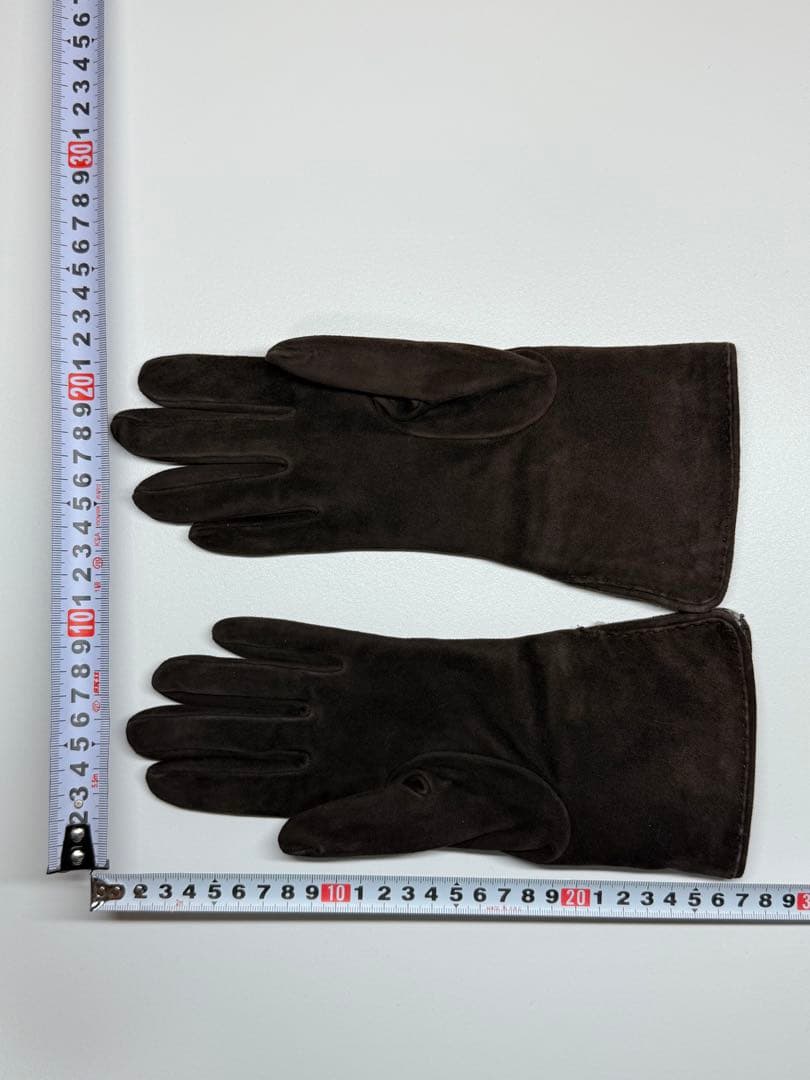 HERMES ダークブラウン カシミヤ手袋 7½
