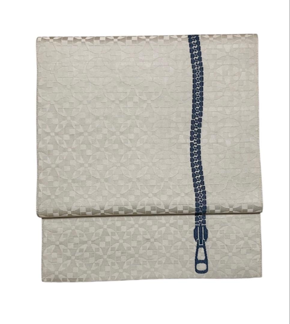 ¨̮⃝ 幾何学模様 ジッパー 博多織 名古屋帯