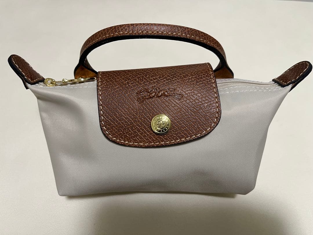 ロンシャン　ル　プリアージュ　オリジナルハンドル付きポーチ　パピエ