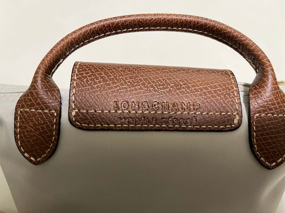 ロンシャン　ル　プリアージュ　オリジナルハンドル付きポーチ　パピエ