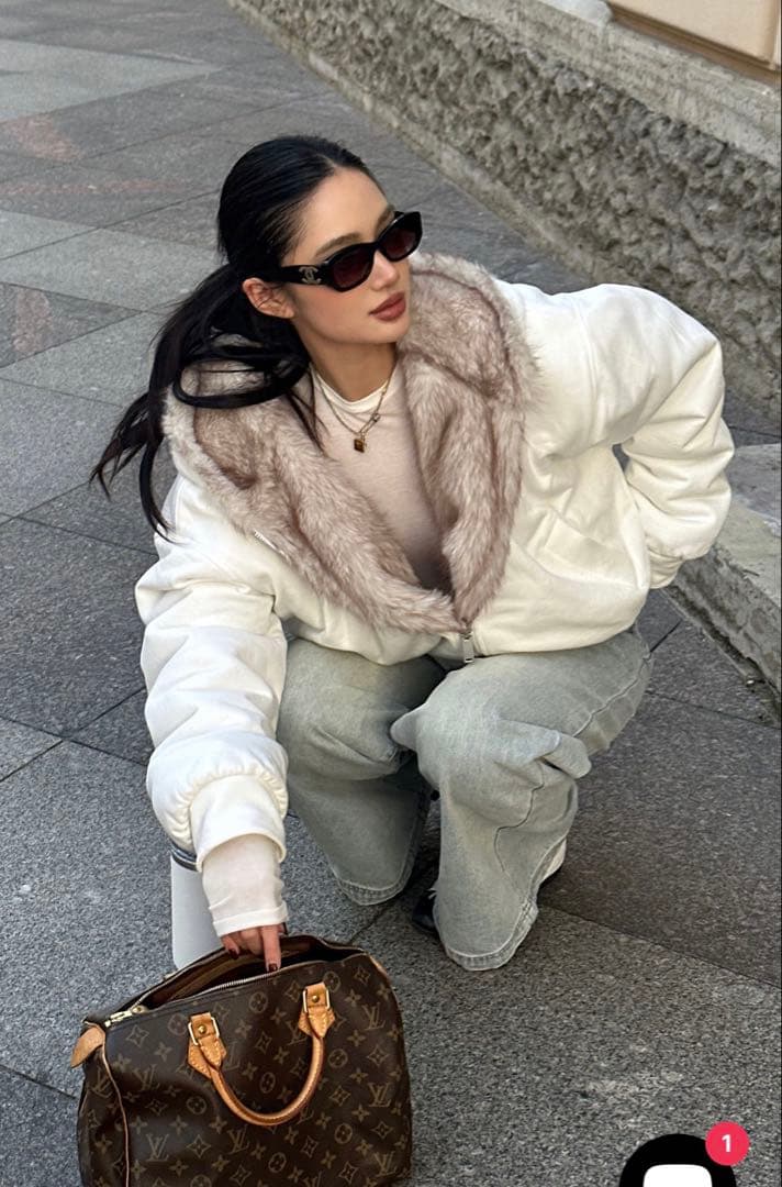 PINKPARKS ROVENTE リバーシブルフリースジャケット