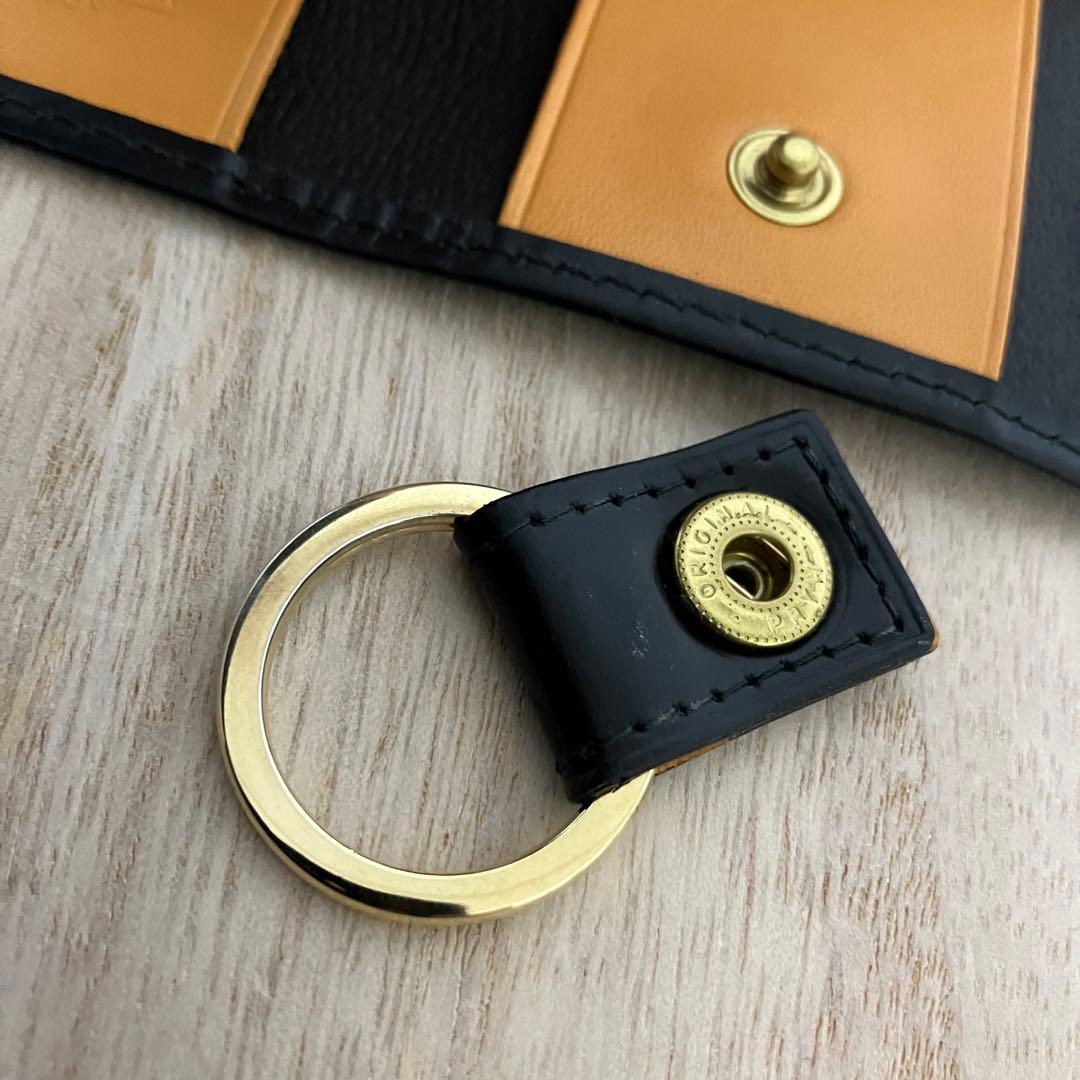 訳あり美品✨エッティンガー✨キーケース✨ブライドルレザー✨ブラック×イエロー