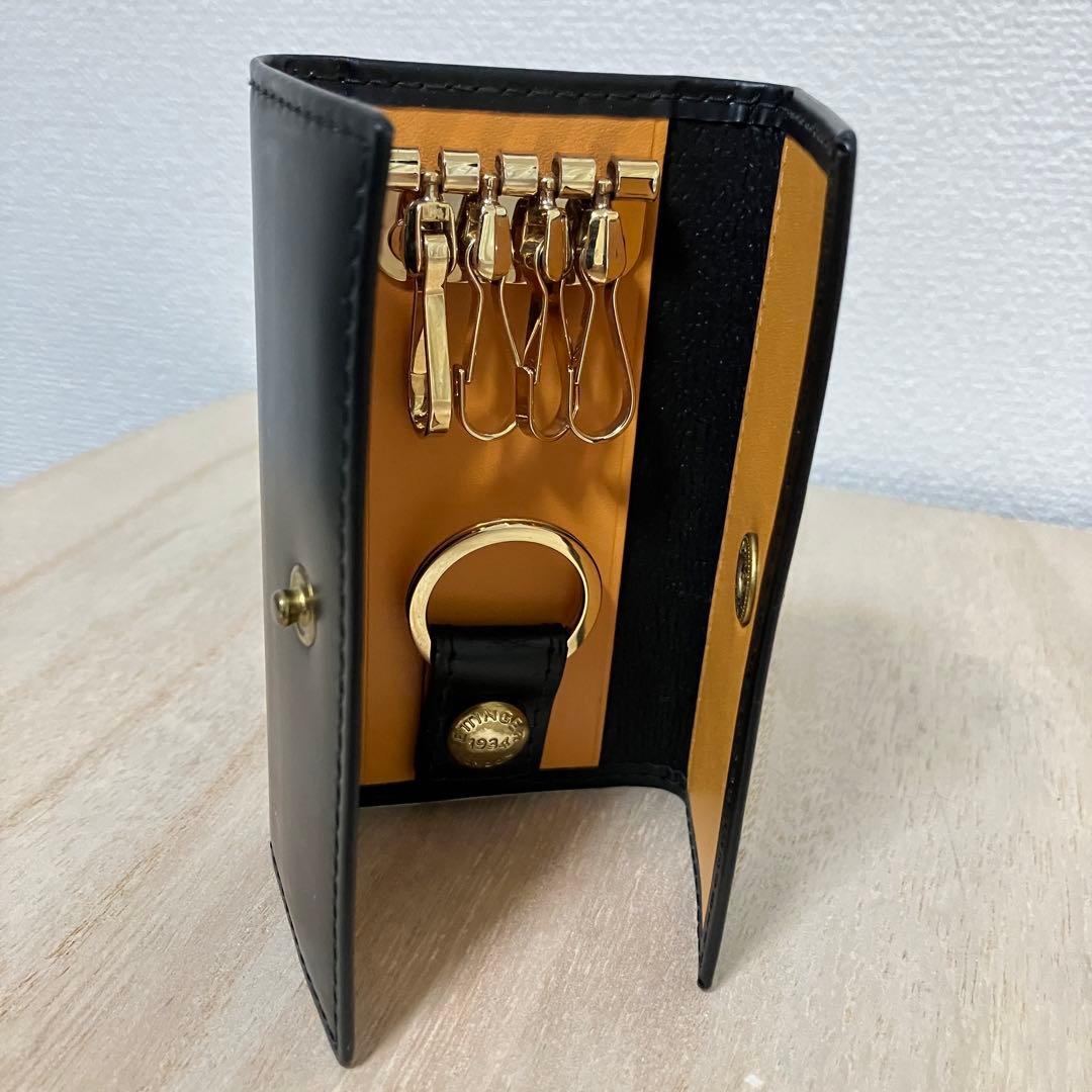 訳あり美品✨エッティンガー✨キーケース✨ブライドルレザー✨ブラック×イエロー