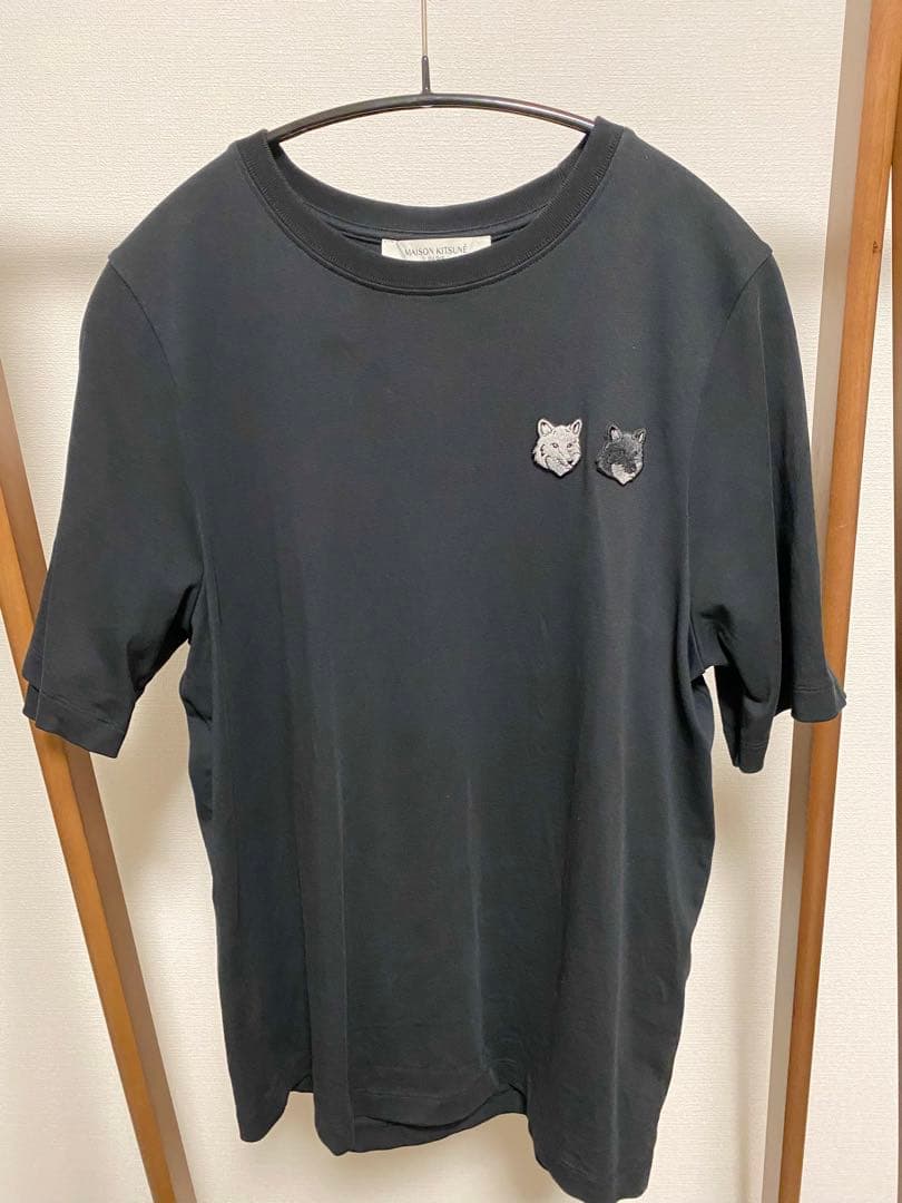 メゾンキツネ Tシャツ XS ダブル ボールド フォックスヘッド パッチ