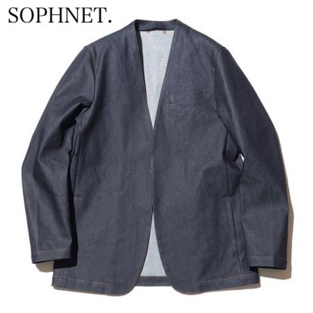 【23SS】SOPHNET ソフネット ノーカラー デニムジャケット インディゴ
