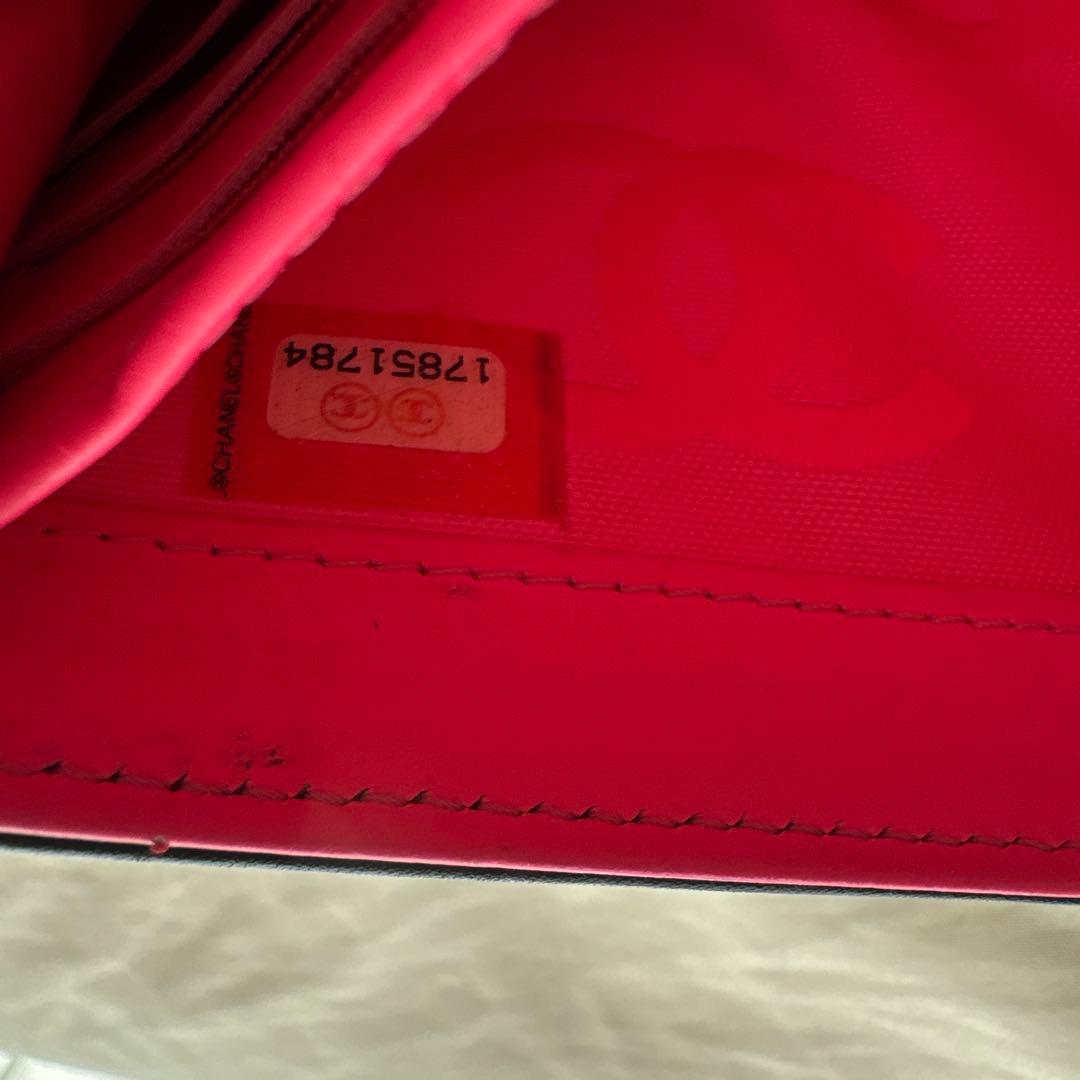 CHANEL ブラック 長財布 黒×ピンク