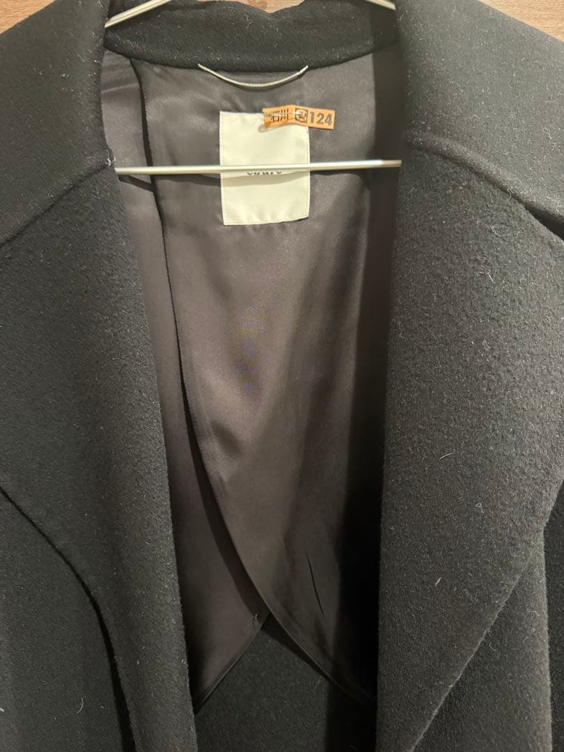 エブール　ダブルオーバーコート　ブラック