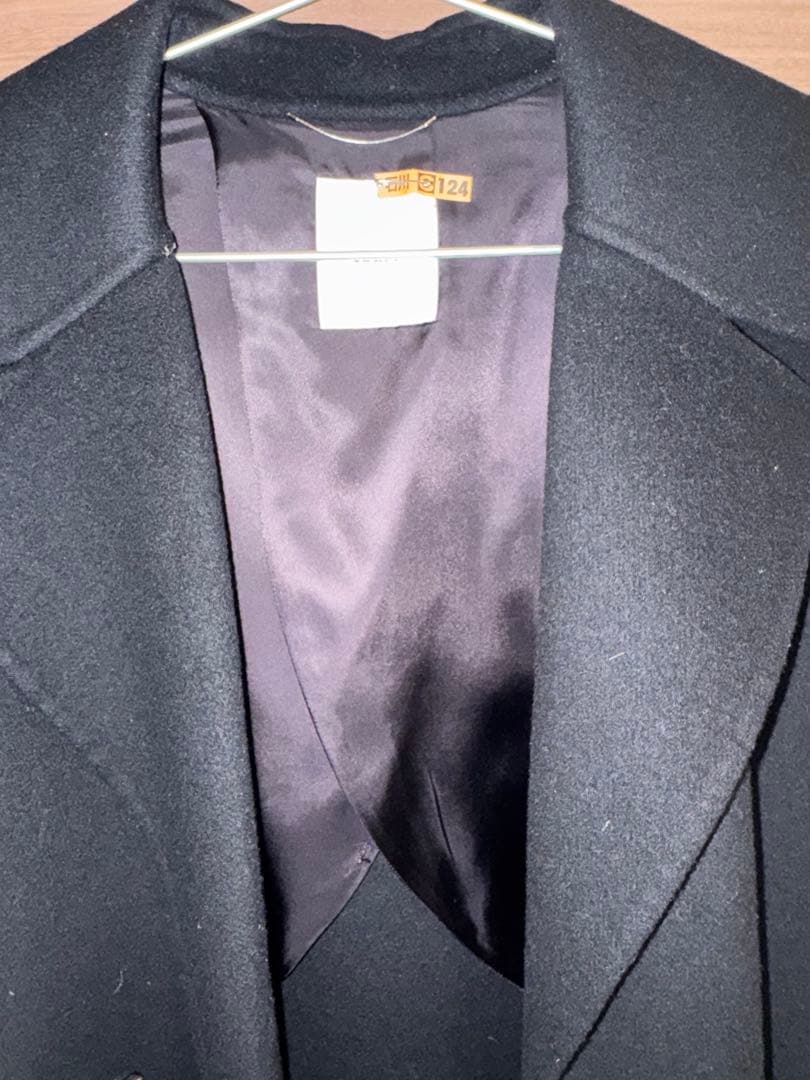 エブール　ダブルオーバーコート　ブラック