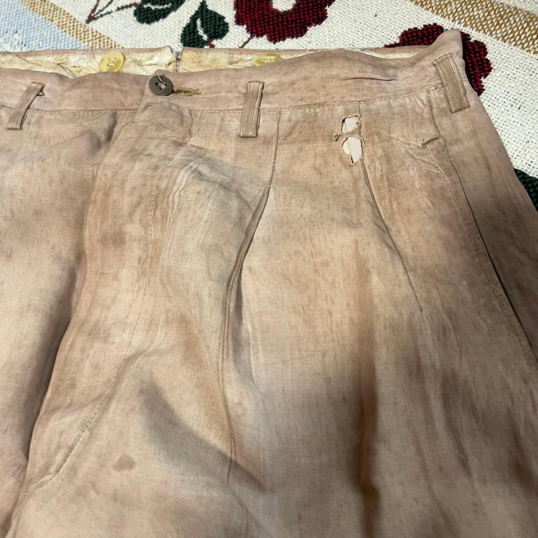 50s リネン スラックス ピンク ベージュ 60s レーヨン ギャバジン