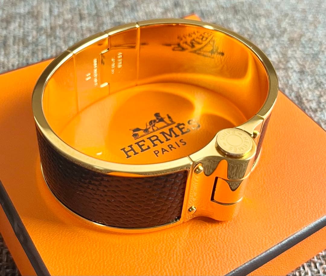 【HERMES】シャルニエールGM バングル ブレスレット ゴールド