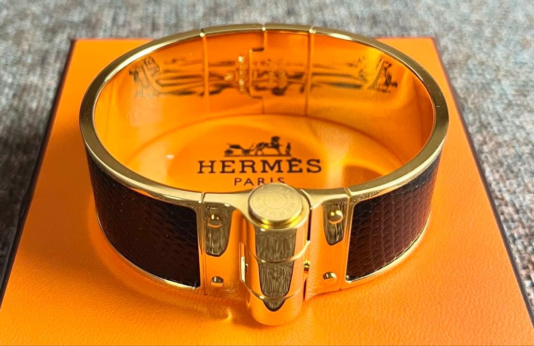 【HERMES】シャルニエールGM バングル ブレスレット ゴールド