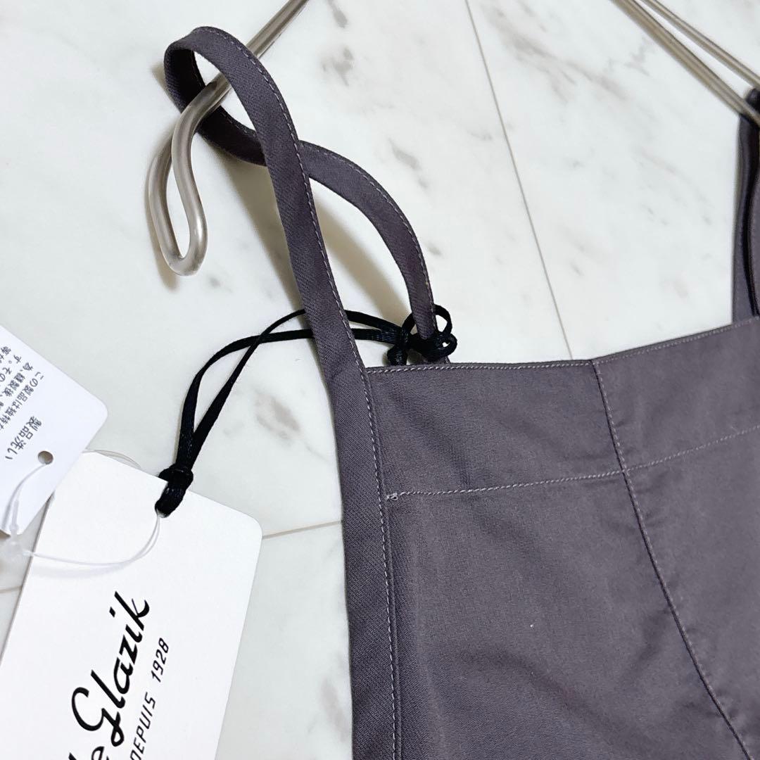 未使用 ルグラジック ロング丈 ワンピース サロペットスカート 綿 グレー