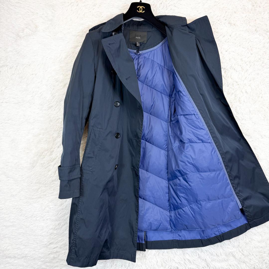 【美品】ICB トレンチコート ダウン 脱着可能ライナー付 ネイビー 11号