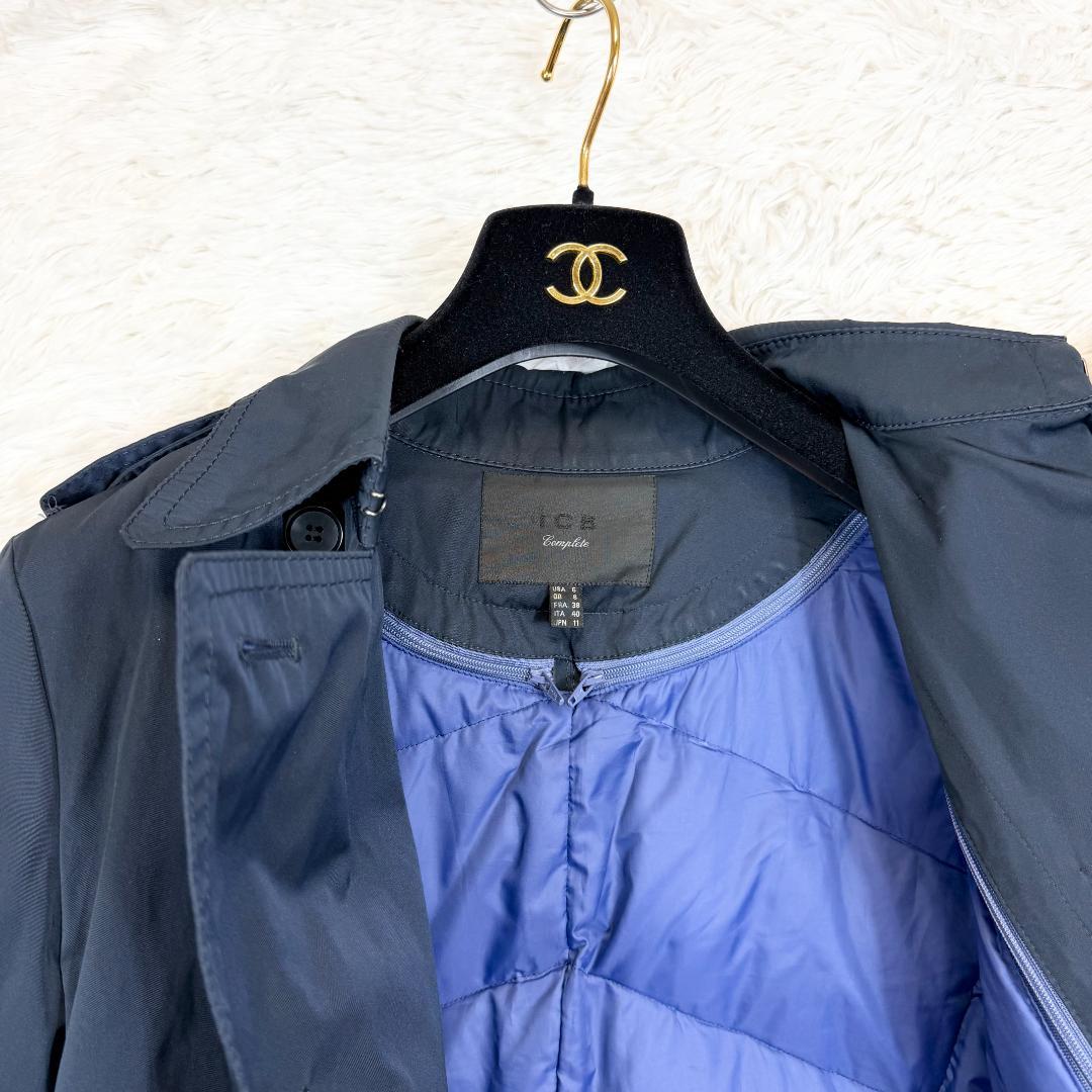 【美品】ICB トレンチコート ダウン 脱着可能ライナー付 ネイビー 11号