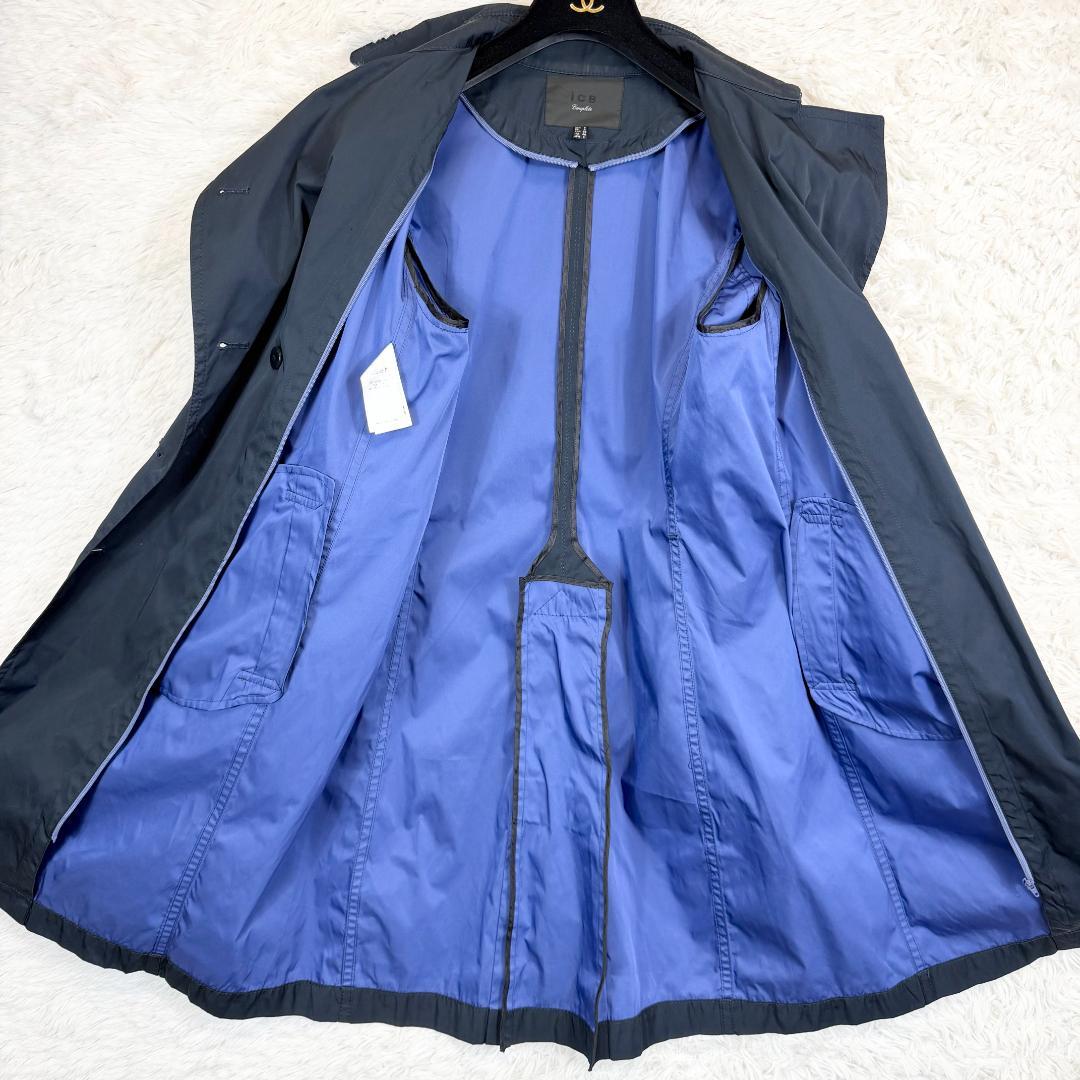 【美品】ICB トレンチコート ダウン 脱着可能ライナー付 ネイビー 11号