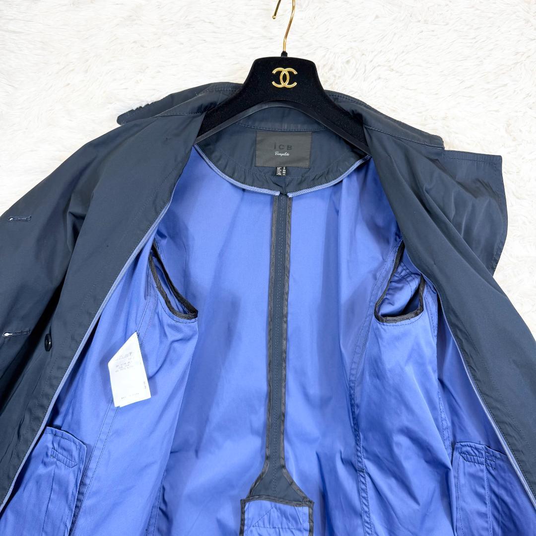 【美品】ICB トレンチコート ダウン 脱着可能ライナー付 ネイビー 11号