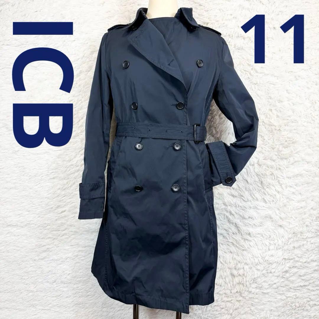 【美品】ICB トレンチコート ダウン 脱着可能ライナー付 ネイビー 11号