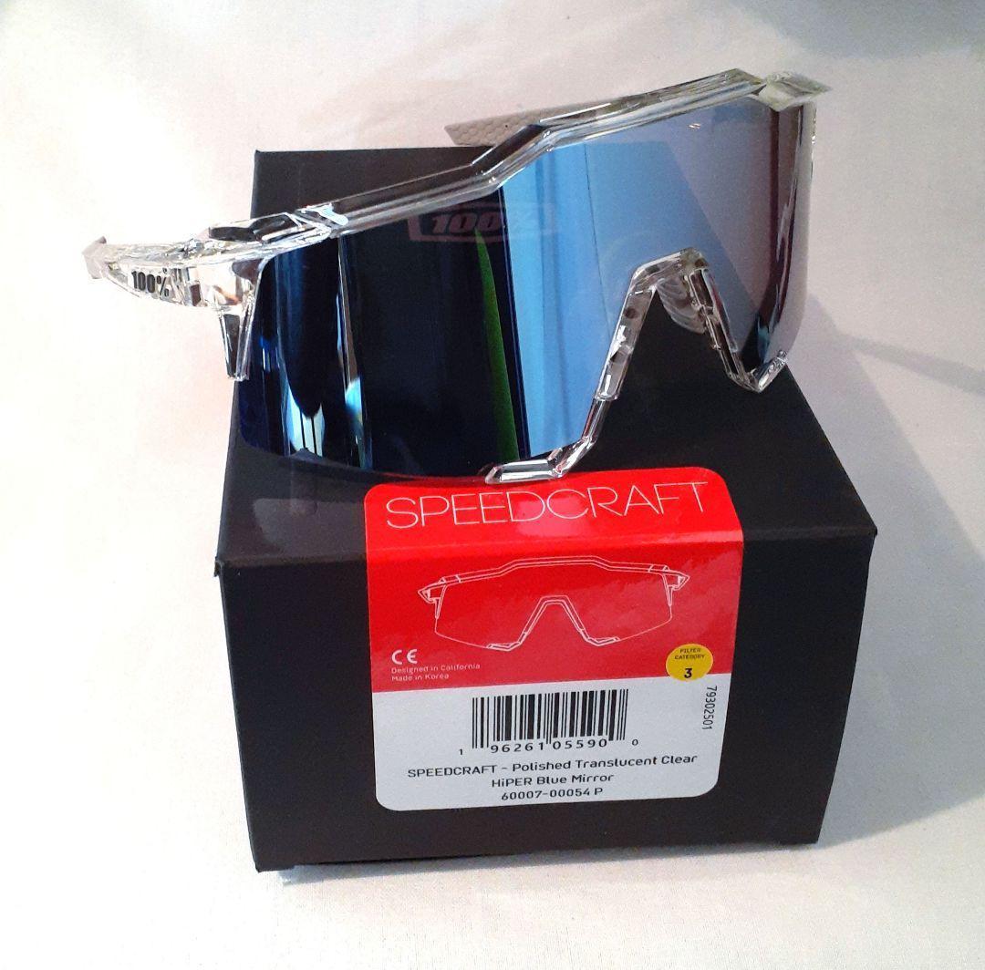 100% SPEEDCRAFT クリア ブルー ワンハンドレッド サングラス