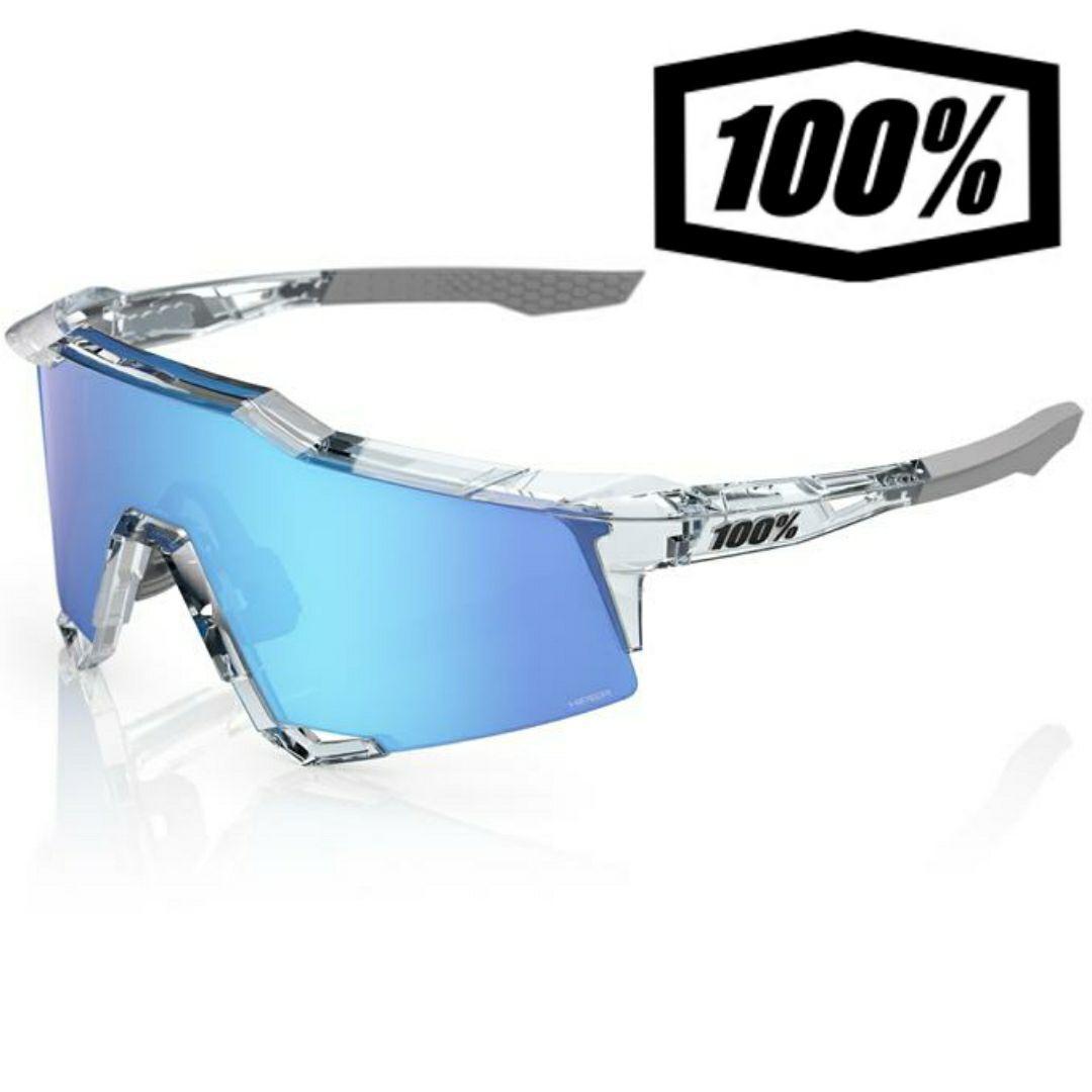 100% SPEEDCRAFT クリア ブルー ワンハンドレッド サングラス