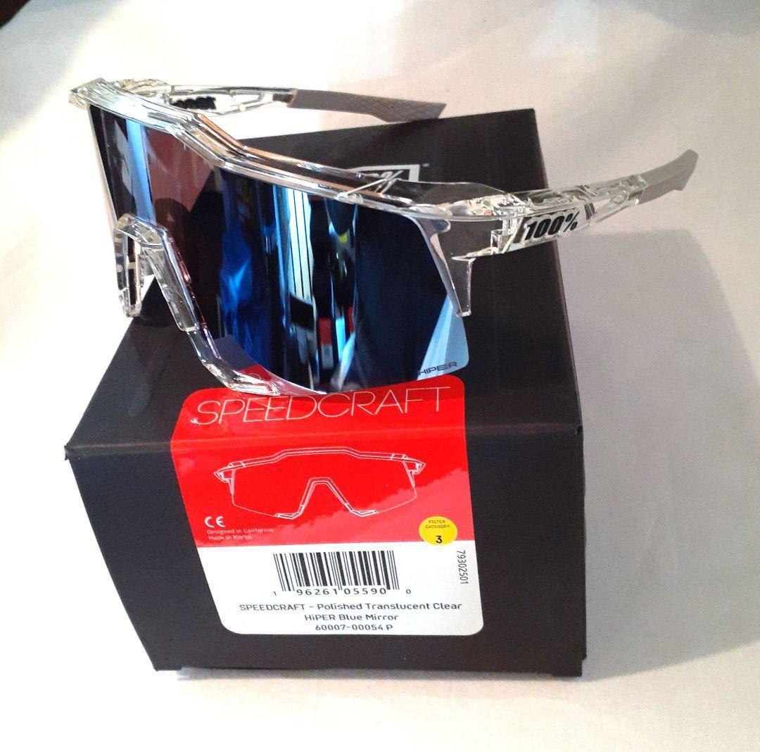 100% SPEEDCRAFT クリア ブルー ワンハンドレッド サングラス