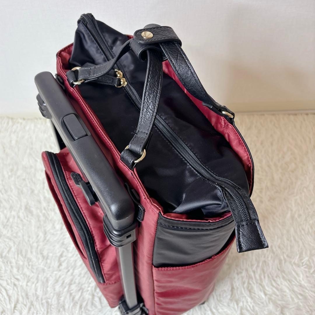 SWANY キャリーバッグ レオパード柄 4輪 ストッパー付き お買い物カート