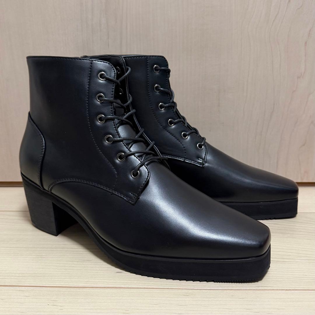 【新品未使用】CLEL レースアップブーツ ブラック Mサイズ　ショートブーツ