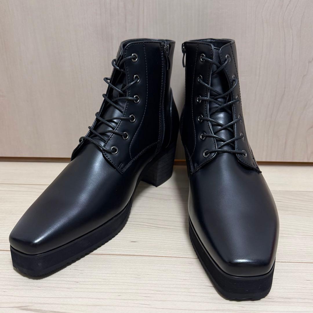 【新品未使用】CLEL レースアップブーツ ブラック Mサイズ　ショートブーツ