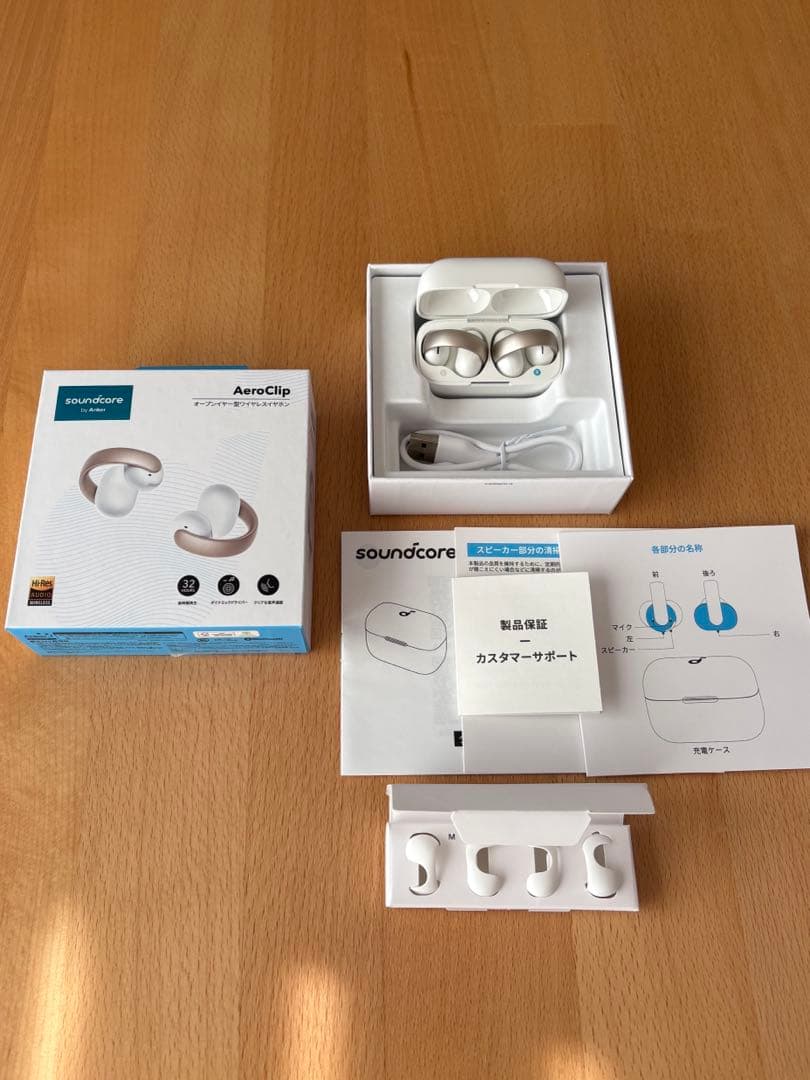 Anker Soundcore AeroClip ホワイト&ゴールド