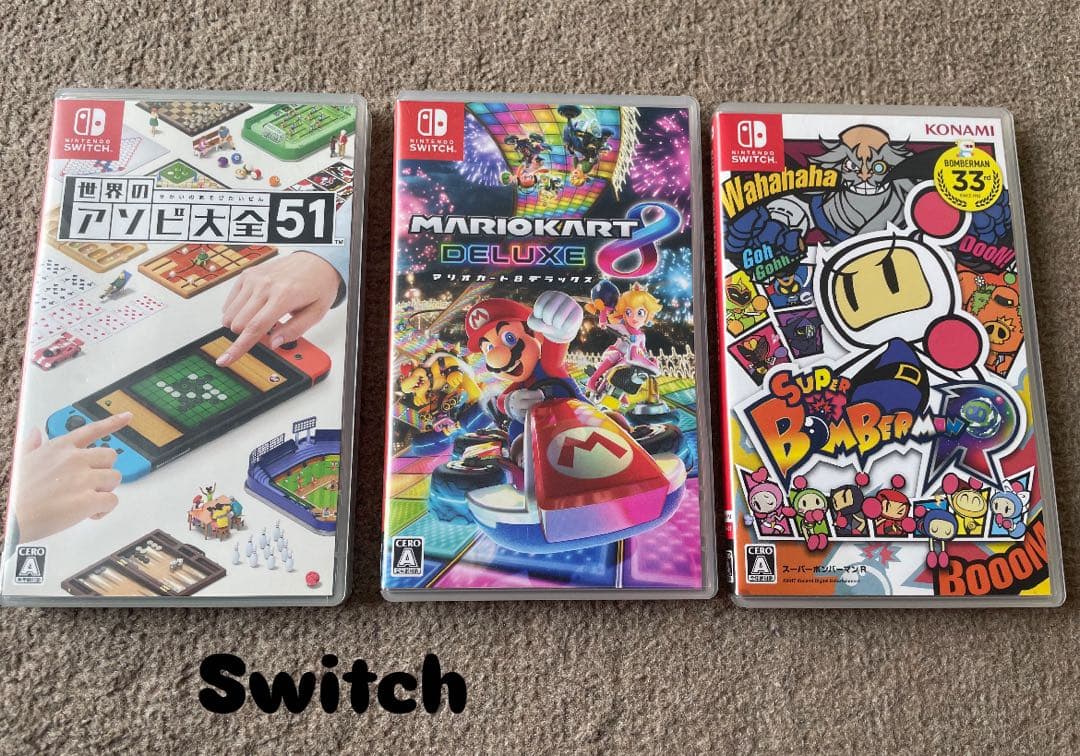 Switch ソフト　3枚　マリオカート　遊び大全　ボンバーマン