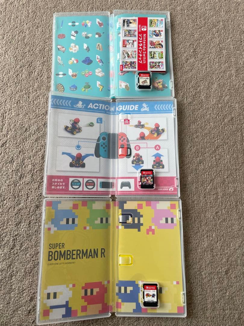 Switch ソフト　3枚　マリオカート　遊び大全　ボンバーマン
