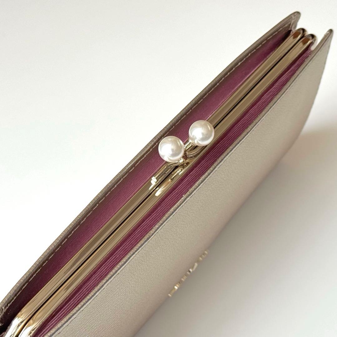 TOPKAPI トプカピ シュリンクレザー パール がま口 長財布