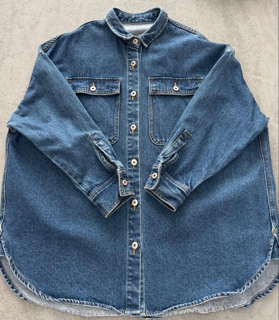ラウンジドレス　オーバーデニムジャケット　ブルー