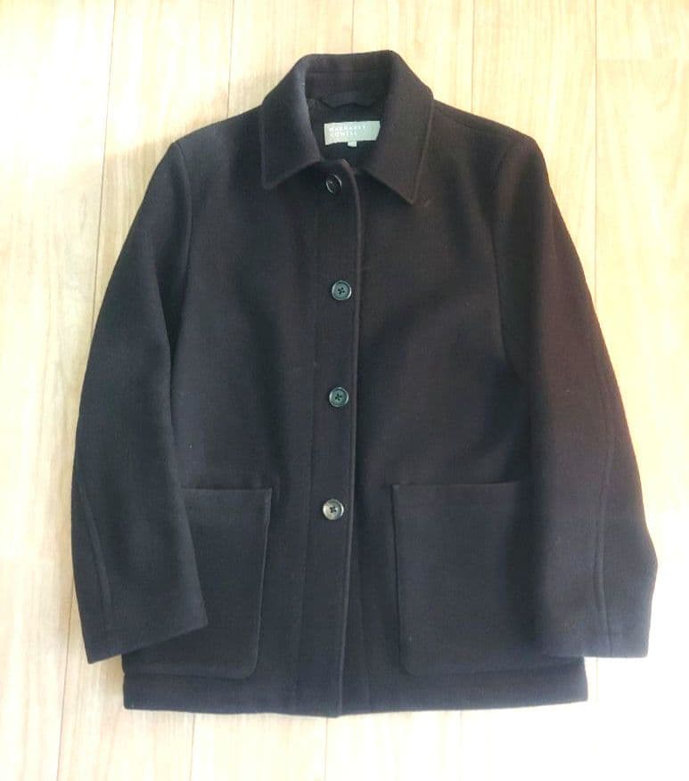 マーガレットハウエル 　MHL　カーコートブラック　S　ショートコート　メルトン