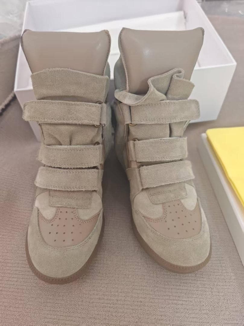 【1回着用】Isabel Marant ベージュ スエード ハイカットスニーカー