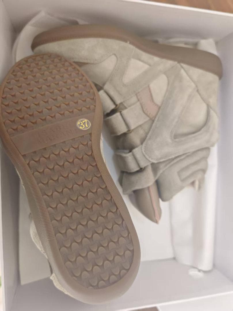 【1回着用】Isabel Marant ベージュ スエード ハイカットスニーカー