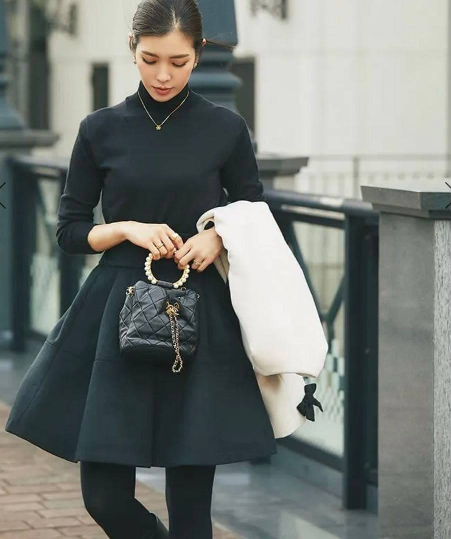 SEVENTEN ハイウエストフレアキュロット ブラック　M