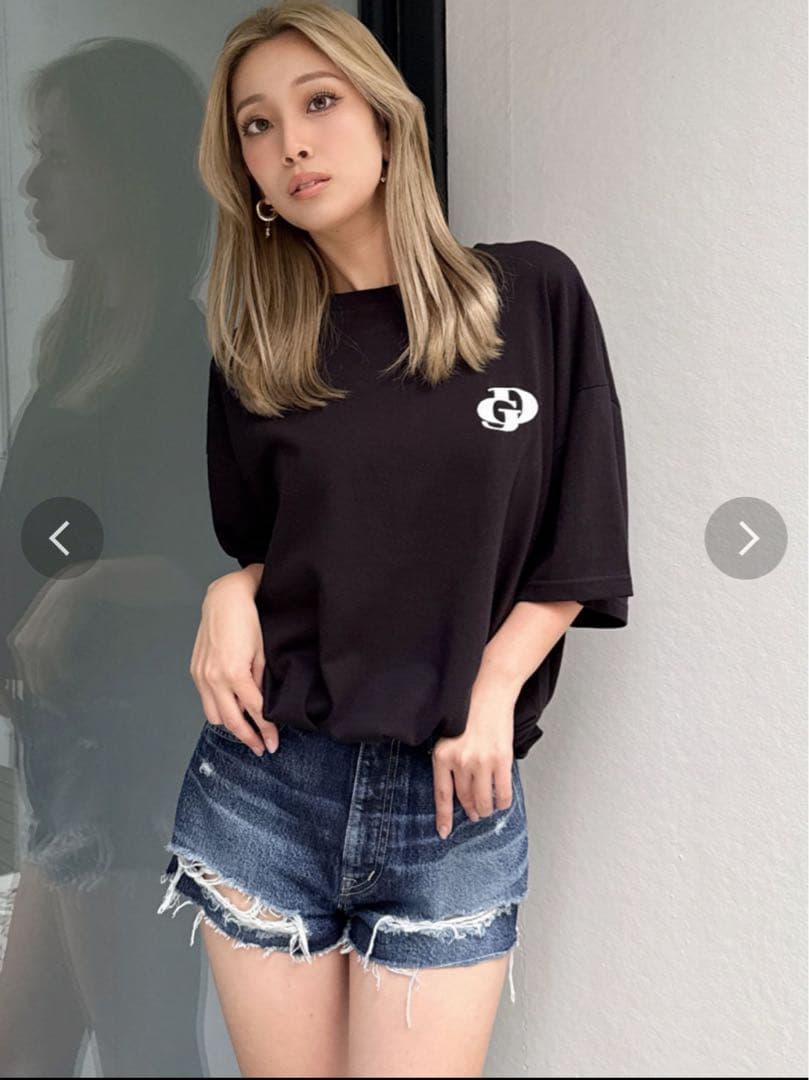 BACK RIPPEDデニムショートパンツ インディゴL