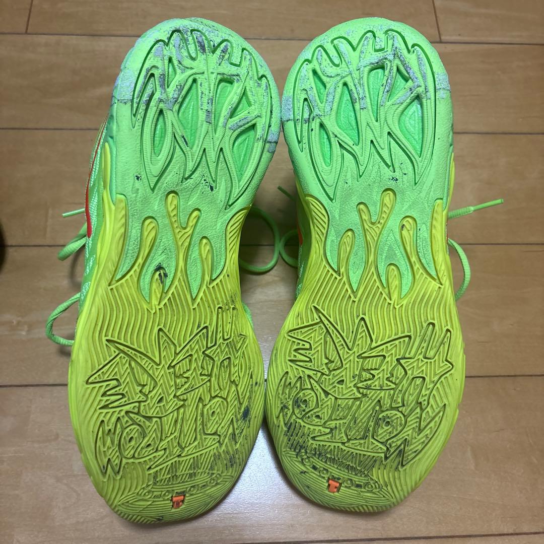 蛍光イエロー/オレンジ バスケットシューズ